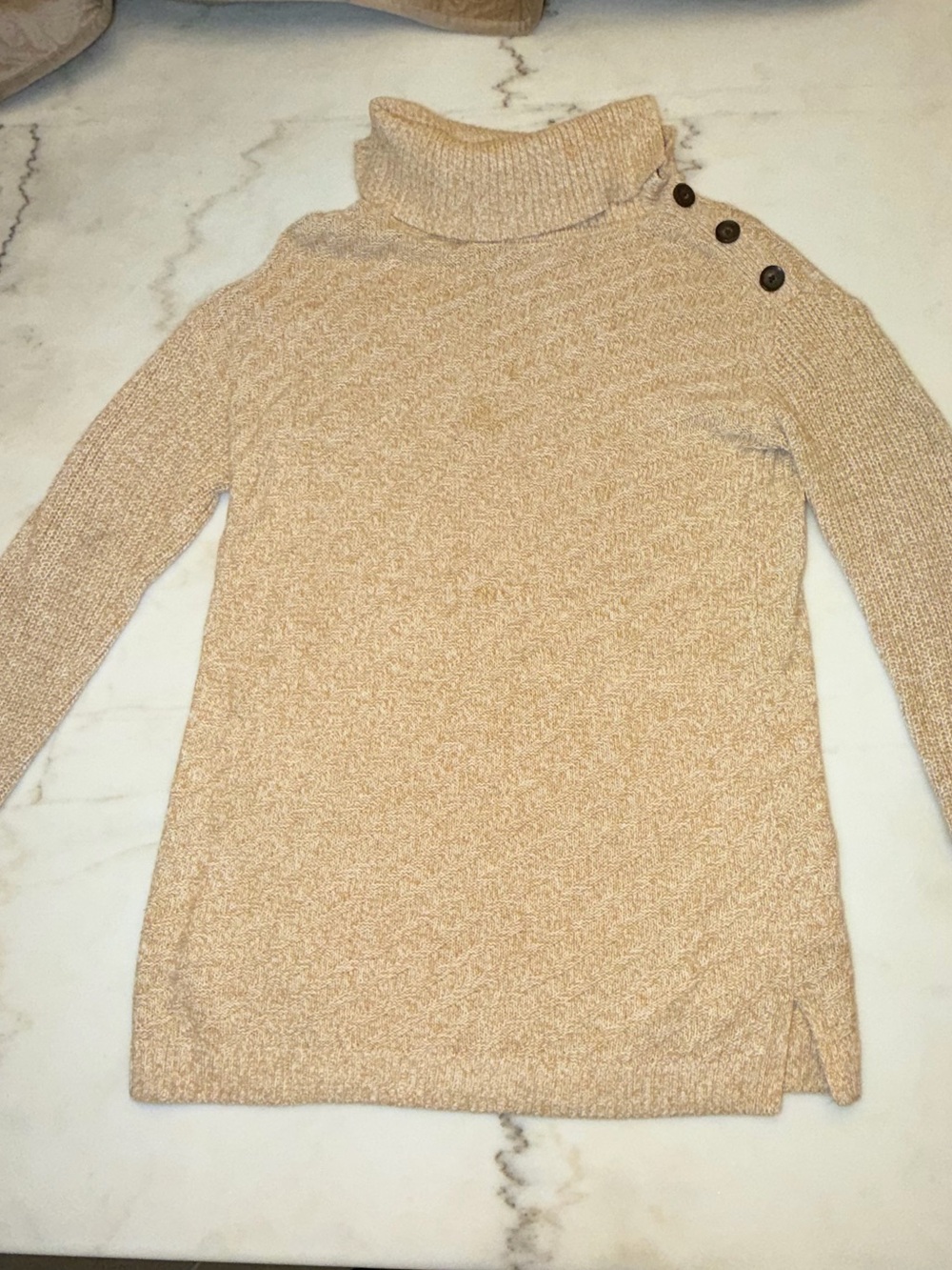 Style & Co Tan Marled Turtleneck Sweater Size M
